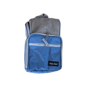 Polar Pack Insulated Dual Compartment Box Cooler Heat Lunch Bag Blue Gray #1056